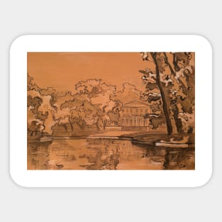 Landscape drawing "reflections of nature" Sticker